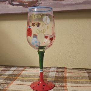 "Mommy's Sippy Cup" Whimsical Wine Glass